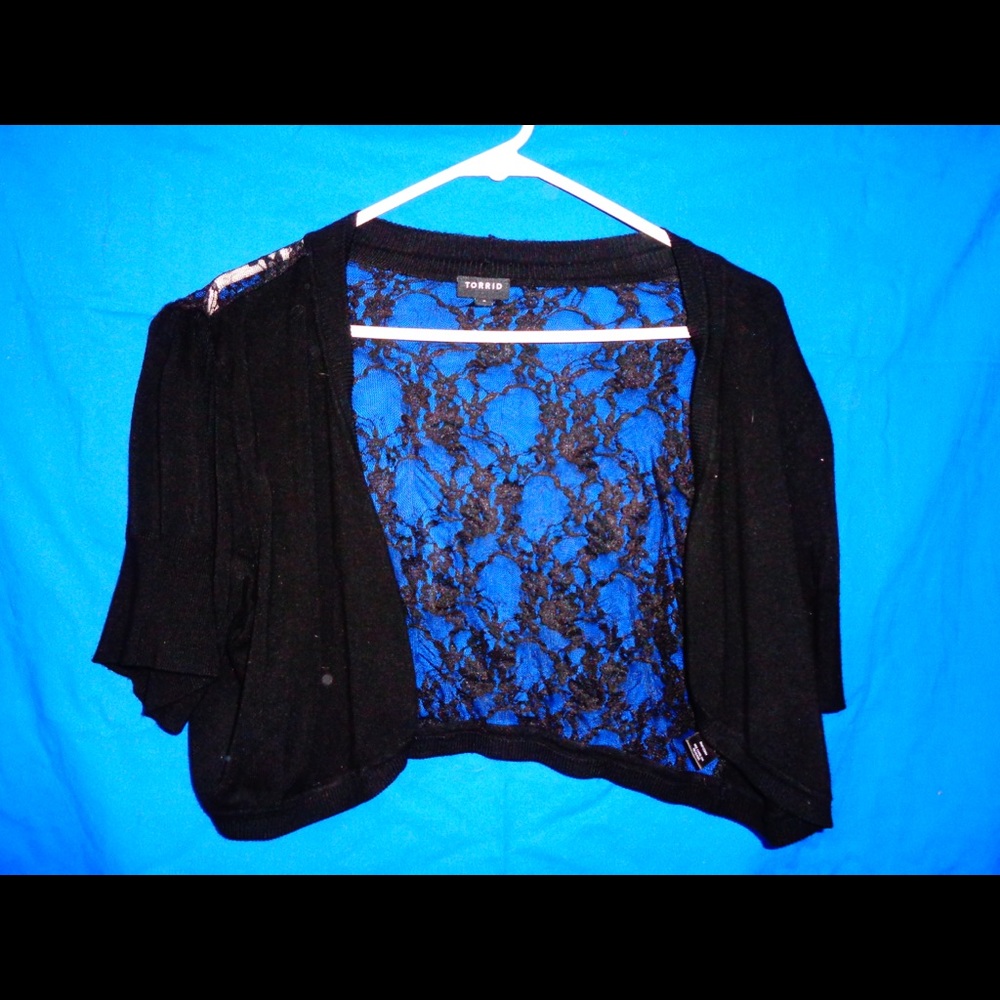 EUC Crop Cardi with Lace Back